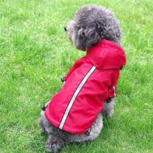 parka impermeable para perro color rojo