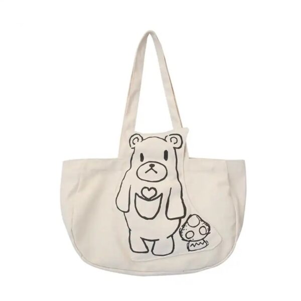 Bolso transportador Perros y Gatos Cute Cartoon - Crudo