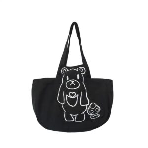 Bolso transportador Perros y Gatos Cute Cartoon - Negro