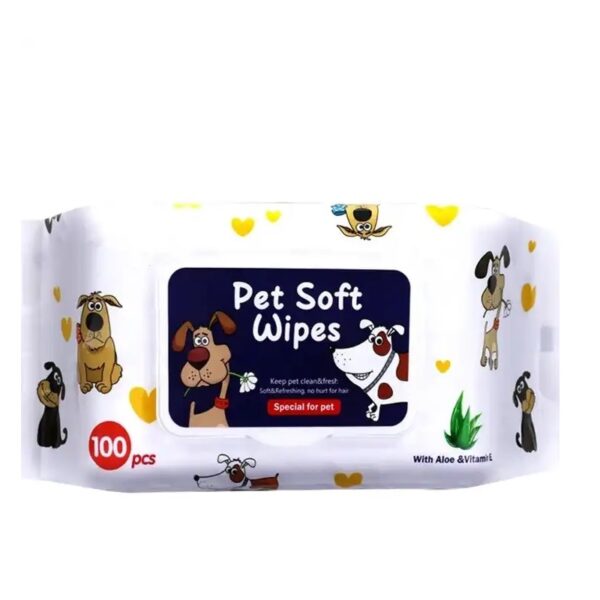 Toallitas Humedas para perros y gatos Pet-Soft Wipe con Aloe, 100u